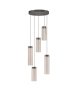 Lampa wisząca wielopunktowa LED szklane tuby szara z wgłębieniami dekoracyjna klasyczna minimalistyczna Luces Exclusivas